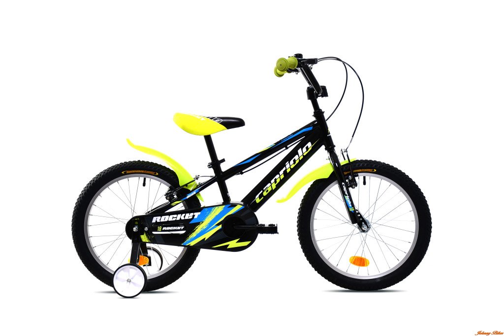 Capriolo Rocket 18" hátra tekerhető gyerek kerékpár Fekete