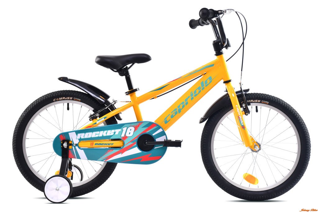 Capriolo Rocket 18" hátra tekerhető gyerek kerékpár Sárga